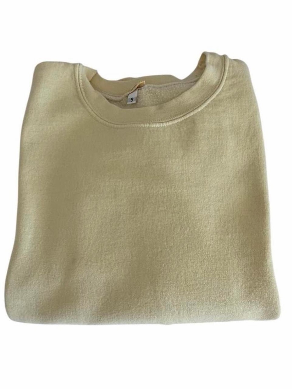 Brandy Melville Light Yellow Washed Crewneck Pullover Sweatshirt Small - Picture 8 of 8